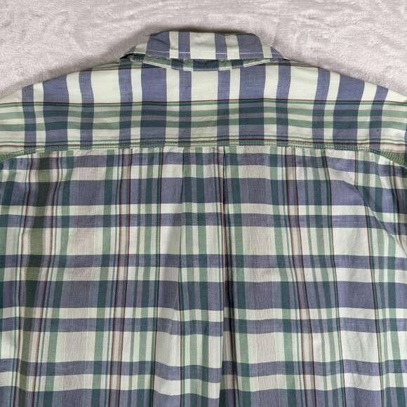 Tommy Bahama Shirt Men Size L Short Sleeve Cotton Blend Jeans Island Crafted EUC - Picture 10 of 10